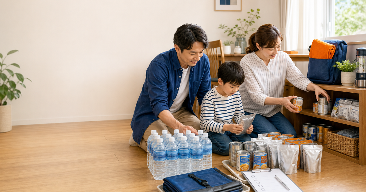 家庭備蓄は何日分必要？水・食料・簡易トイレを家族人数で計算