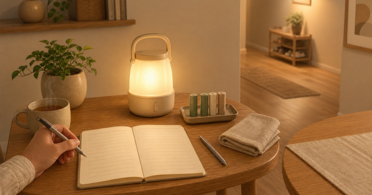 停電時に使うLEDランタンと予備電池